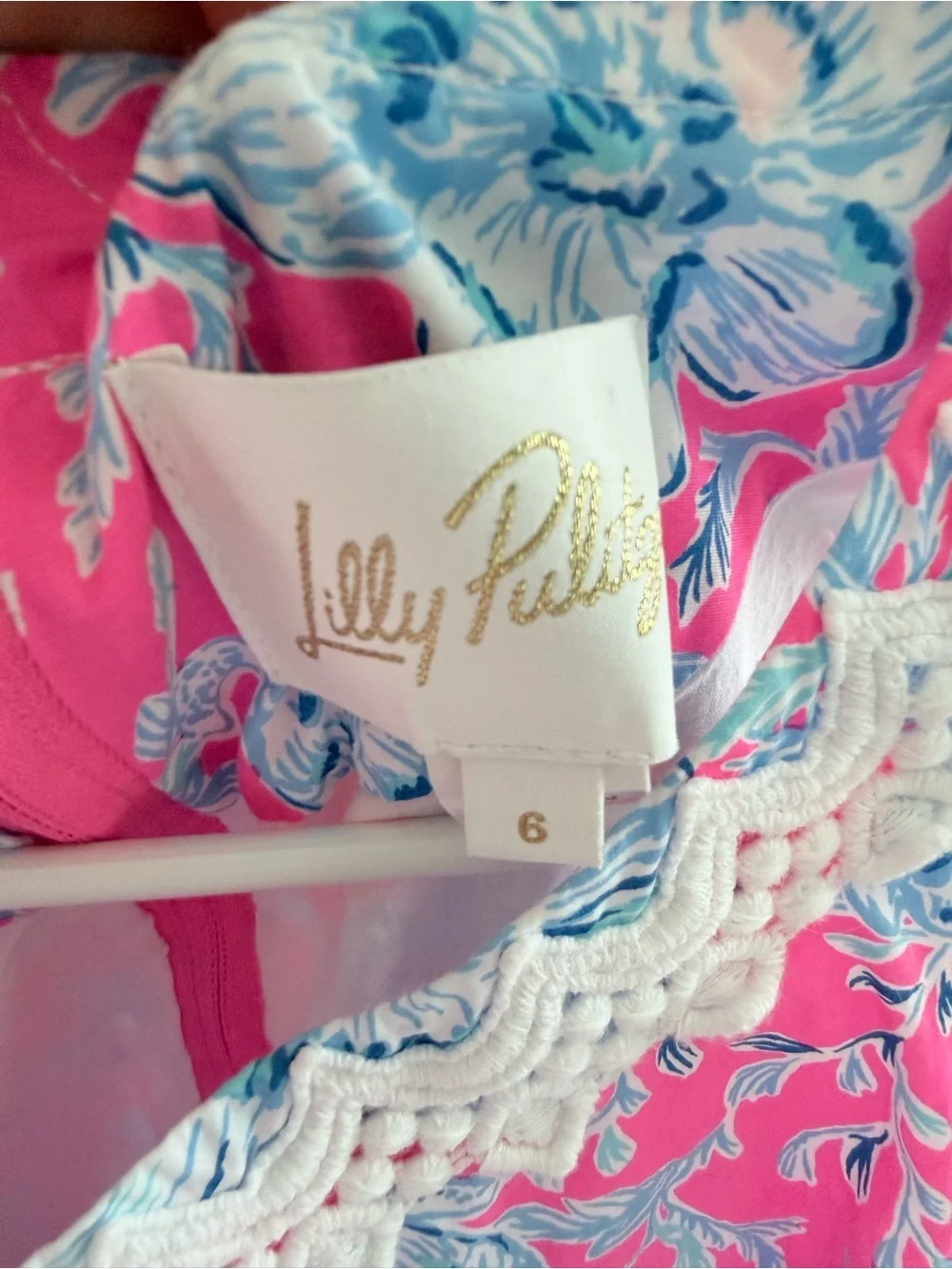 Lilly Pulitzer Ginge Shift Romper Pink Wave In Sea 6 - Picture 5 of 7